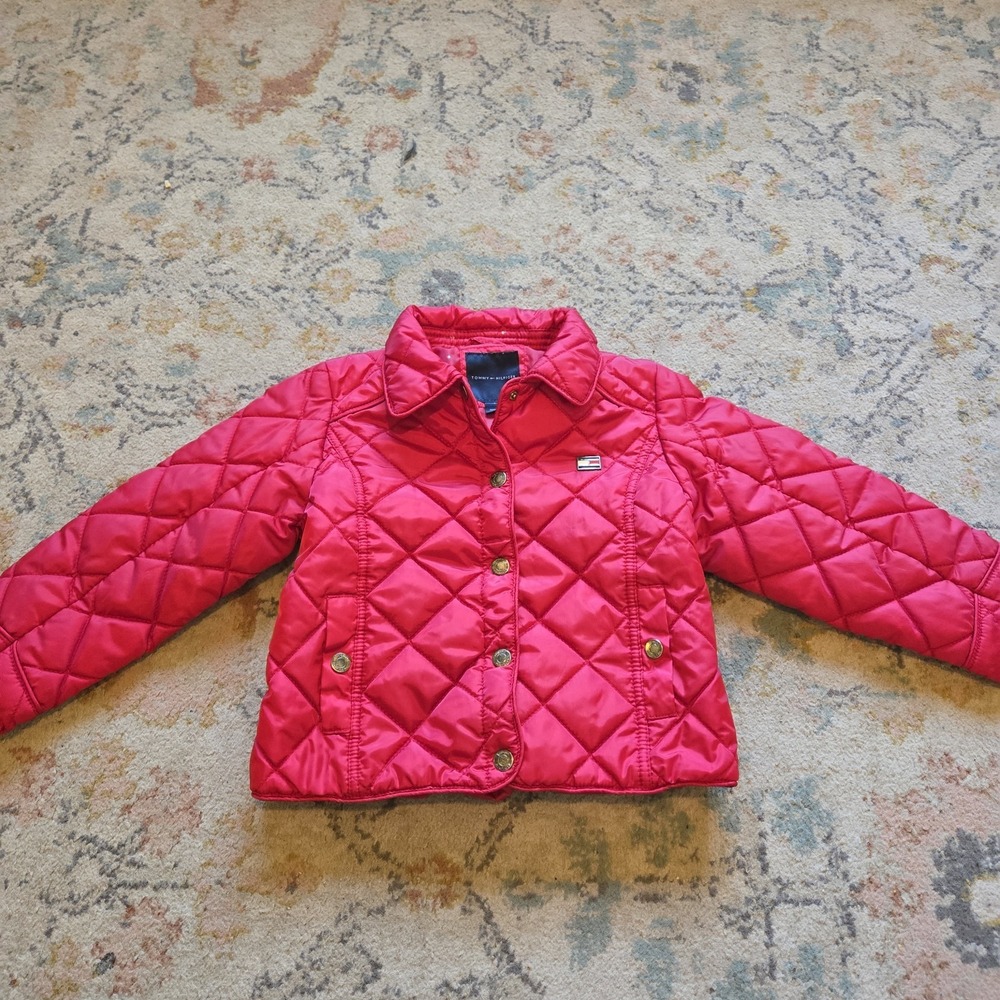 Tommy Hilfiger Red Quilted Coat‎ Jacket Toddler 4T 4 EUC